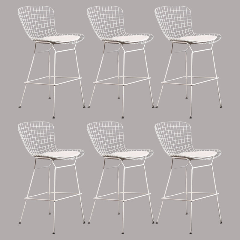 Metal Bar Stool Modern Style Backrest Bar Stools for Dining Room