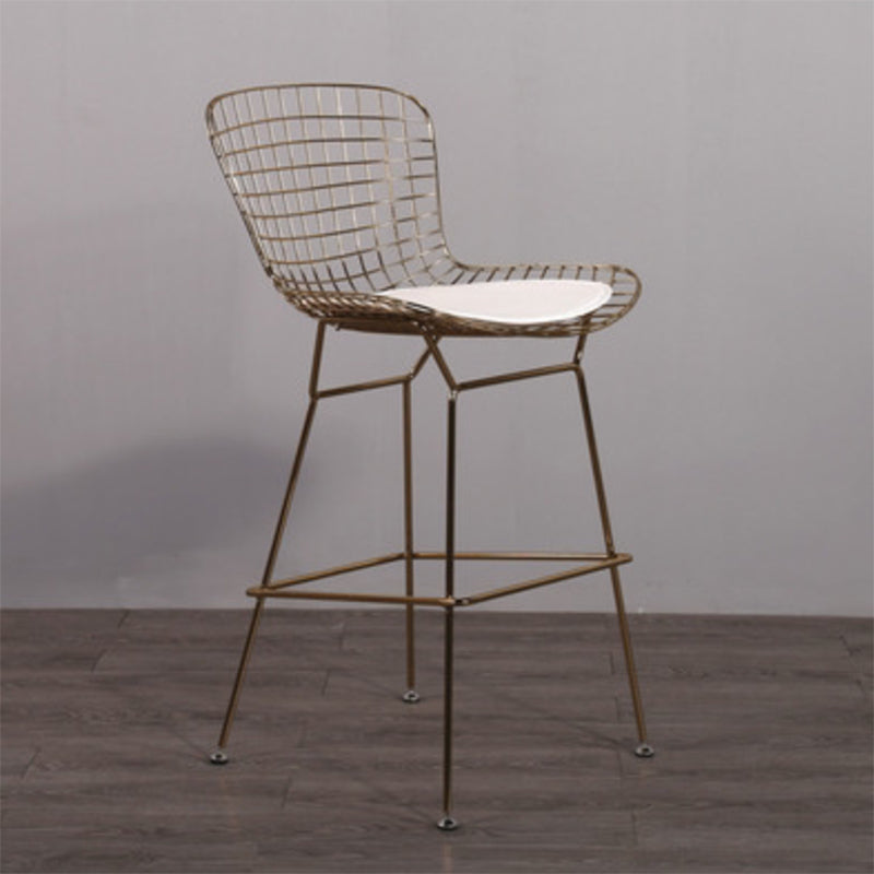 Metal Bar Stool Modern Style Backrest Bar Stools for Dining Room