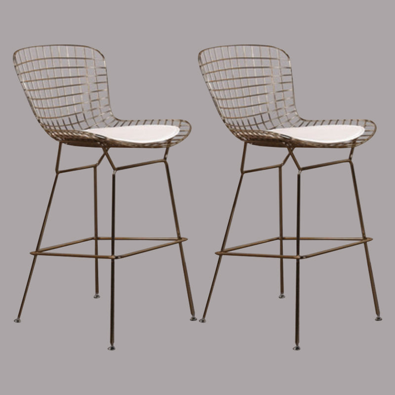 Metal Bar Stool Modern Style Backrest Bar Stools for Dining Room