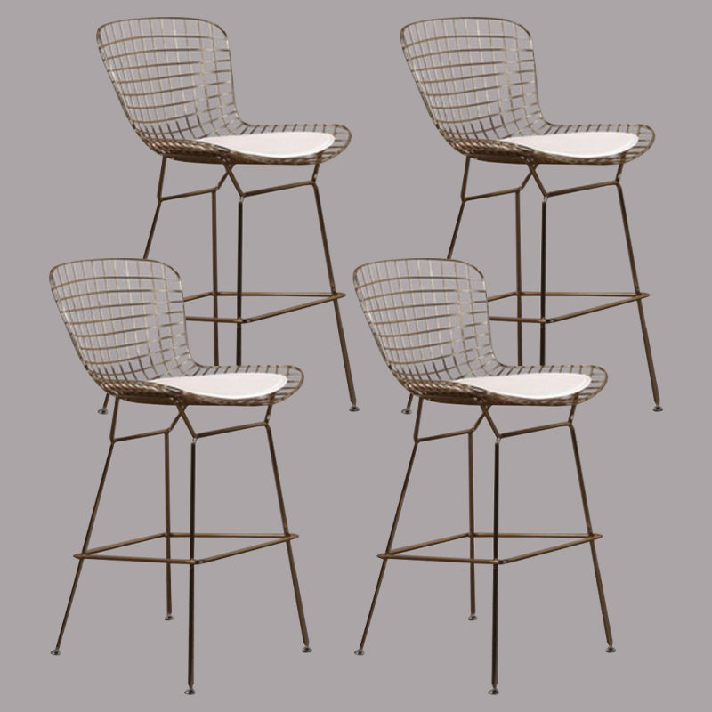 Metal Bar Stool Modern Style Backrest Bar Stools for Dining Room