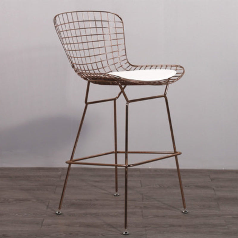 Metal Bar Stool Modern Style Backrest Bar Stools for Dining Room