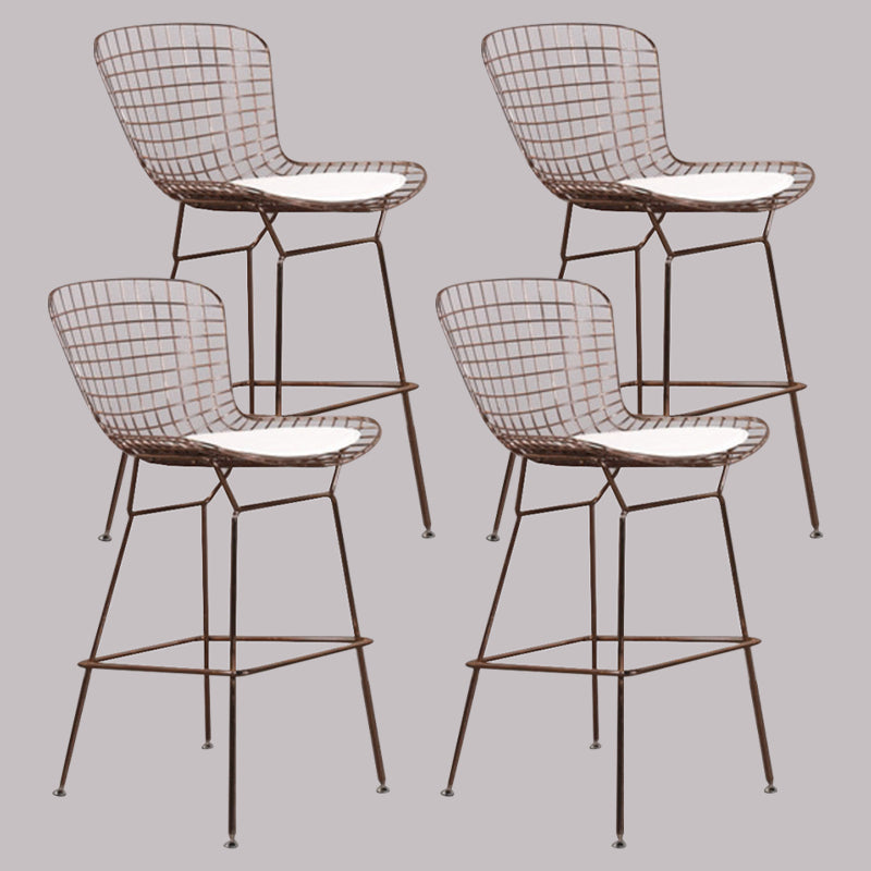 Metal Bar Stool Modern Style Backrest Bar Stools for Dining Room
