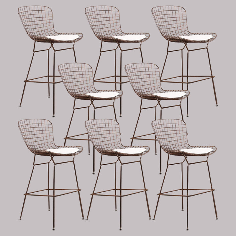 Metal Bar Stool Modern Style Backrest Bar Stools for Dining Room