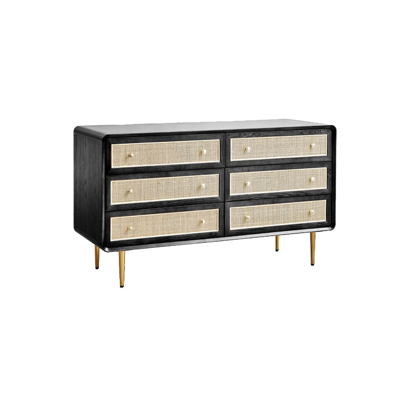 Glam Storage Chest Dresser Solid Wood Storage Chest with Drawers