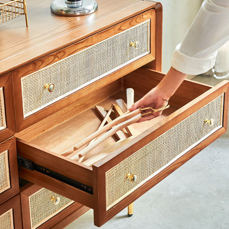 Glam Storage Chest Dresser Solid Wood Storage Chest with Drawers