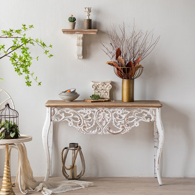 Rectangle Shape French Country Console Table White Wood Sofa Table