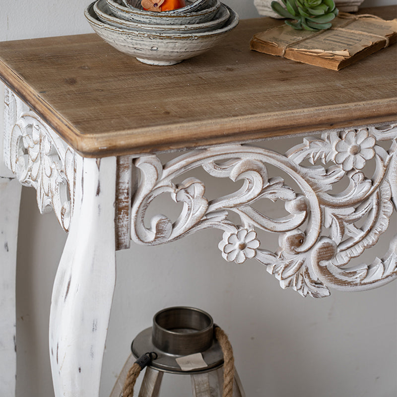 Rectangle Shape French Country Console Table White Wood Sofa Table