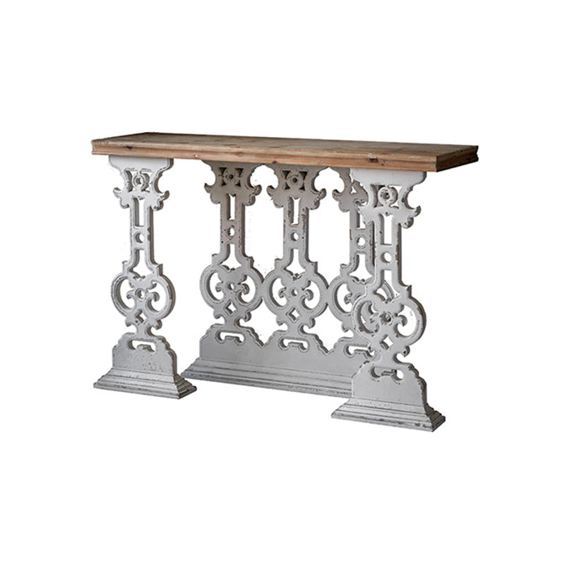 Rectangle Shape French Country Console Table White Wood Sofa Table