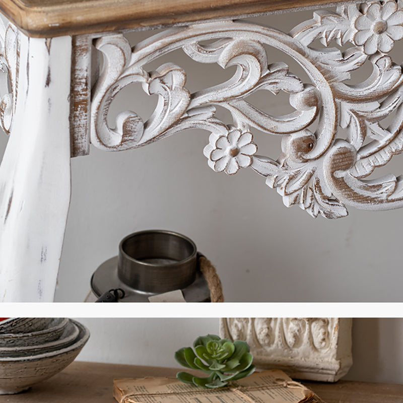 Rectangle Shape French Country Console Table White Wood Sofa Table