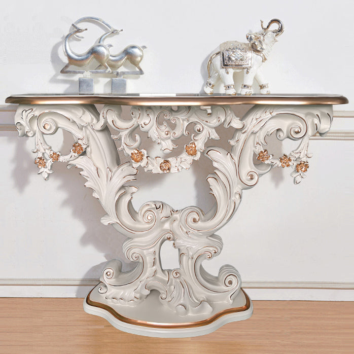 Free Form Shape Console Table Black/White/Gold Stone Console Sofa Table