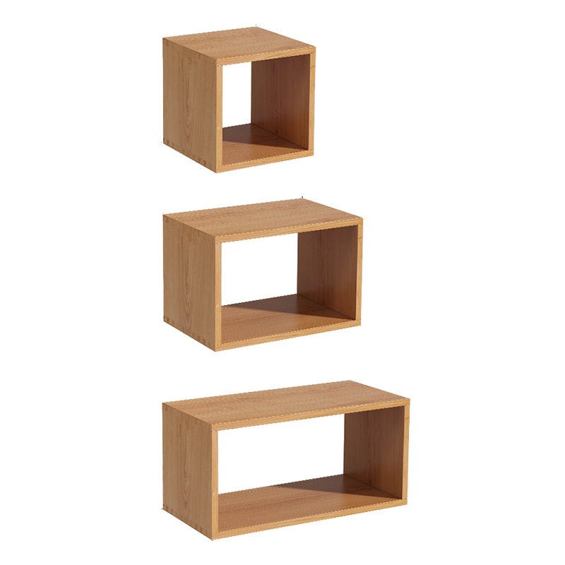 Open Back Contemporary Bookshelf Solid Wood Cube Bookcase for Office