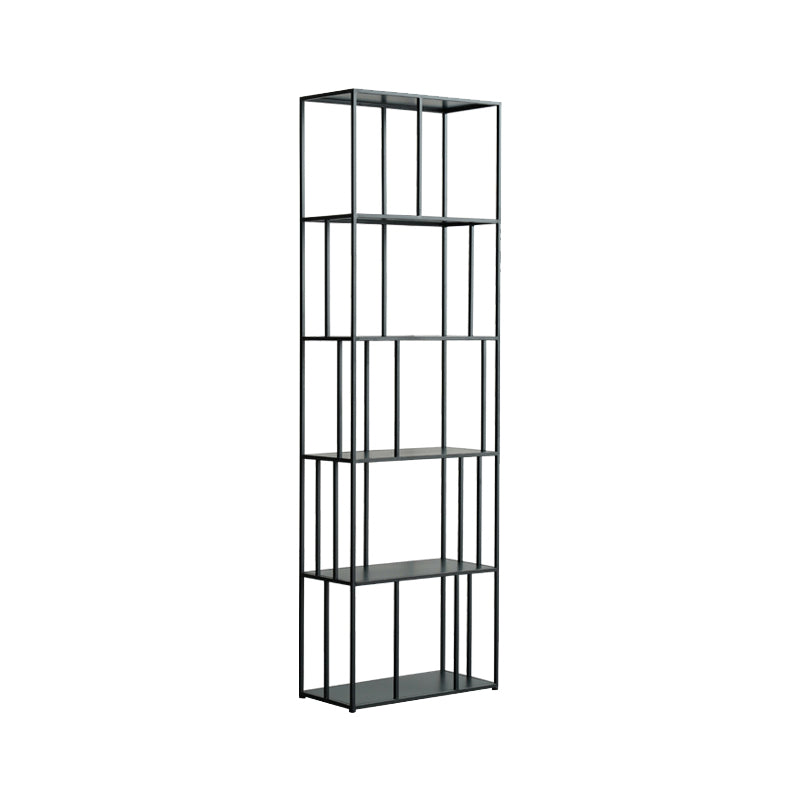 Modern Style Open Back Bookshelf Standard Metal Bookcase with Shelves