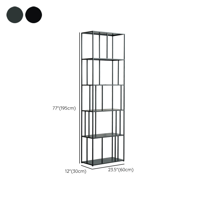 Modern Style Open Back Bookshelf Standard Metal Bookcase with Shelves
