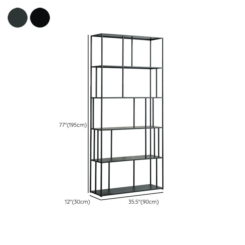 Modern Style Open Back Bookshelf Standard Metal Bookcase with Shelves
