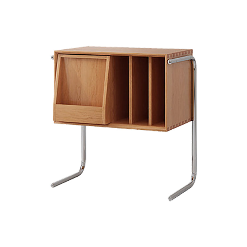 Modern Style Solid Wood Bookshelf Closed Back Bookcase with Doors