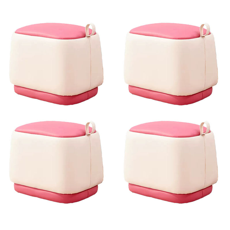 Modern Standard Ottomans Rectangle Leather Ottomans for Living Room