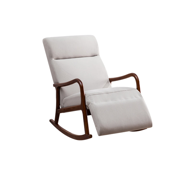 Wood Base Rocking Chair Leisure Upholstered Lazy Sofa Chair for Living Room