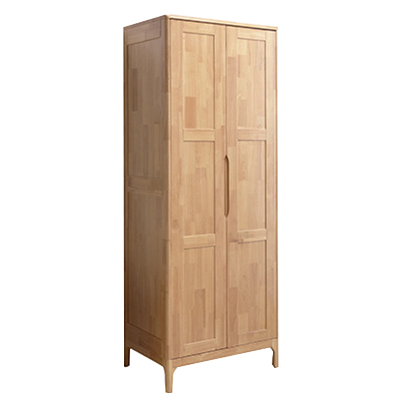 Rubber Wood Wardrobe Cabinet Contemporary Closet Back Hinged Wardrobe