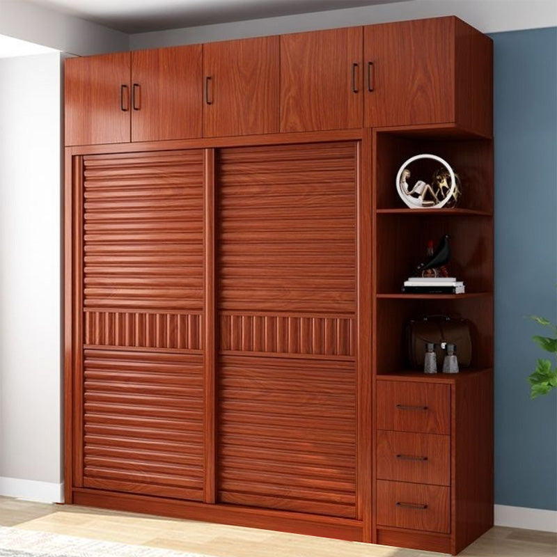 Wooden Sliding Doors Armoire Traditional Home Storage Cabinet