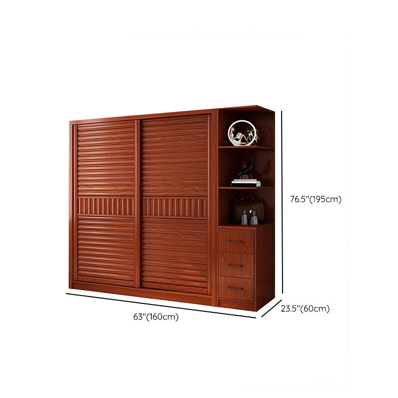 Wooden Sliding Doors Armoire Traditional Home Storage Cabinet