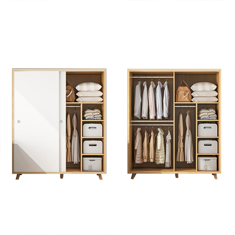 Rectangular Wardrobe Cabinet Modern Minimalist Wooden Wardrobe Armoire