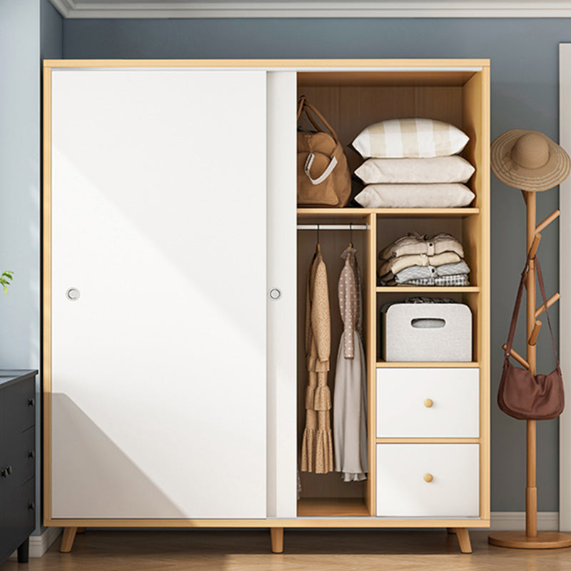 Rectangular Wardrobe Cabinet Modern Minimalist Wooden Wardrobe Armoire