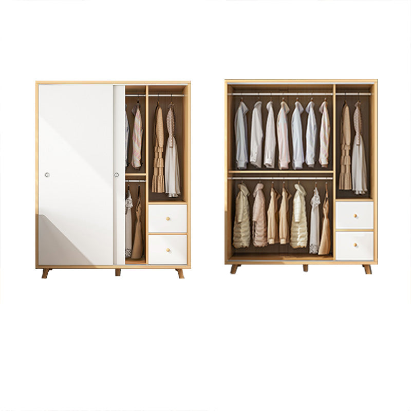 Rectangular Wardrobe Cabinet Modern Minimalist Wooden Wardrobe Armoire