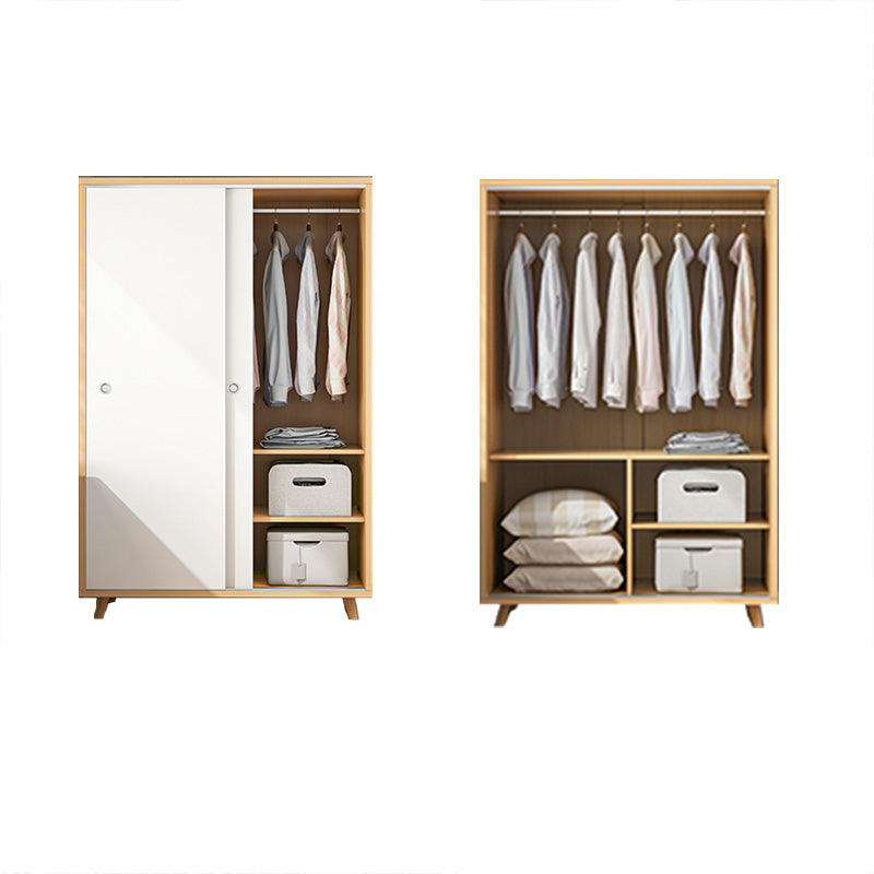 Rectangular Wardrobe Cabinet Modern Minimalist Wooden Wardrobe Armoire