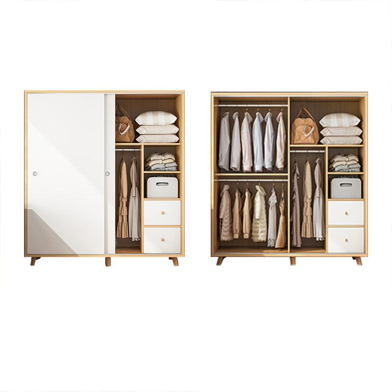 Rectangular Wardrobe Cabinet Modern Minimalist Wooden Wardrobe Armoire