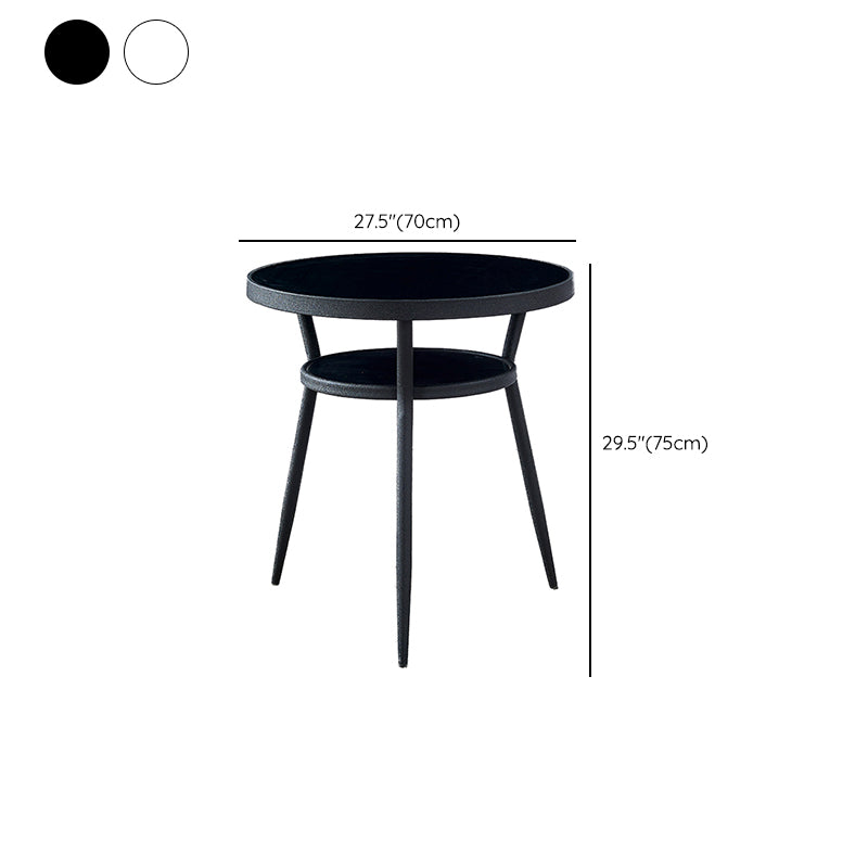 Modern Round Glass Desktop Storable Dining Table for Dining Room