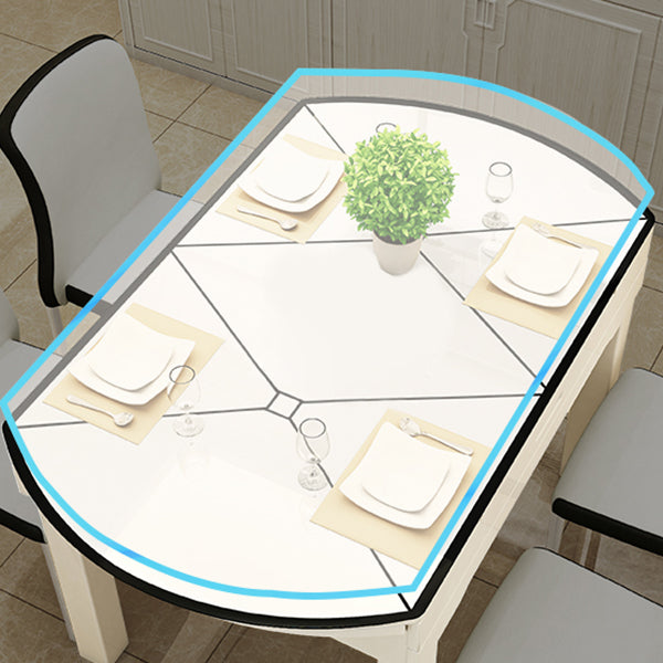 Modern Glass Desktop Stretchable Dining Table Oak Base for Dining Room