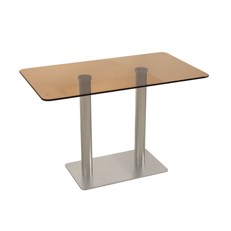 Modern Glass Desktop Geometric Dining Table Metal Base for Dining Room
