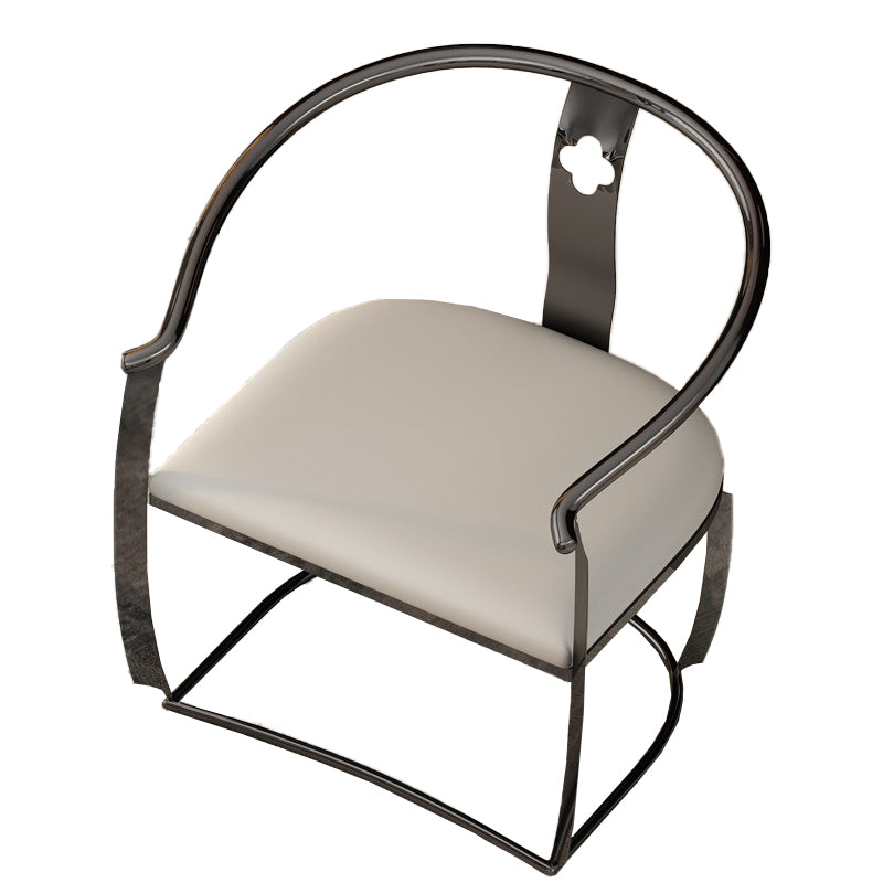 Modern Armrest Backrest Cushion Chair with Metal Base for Living Room