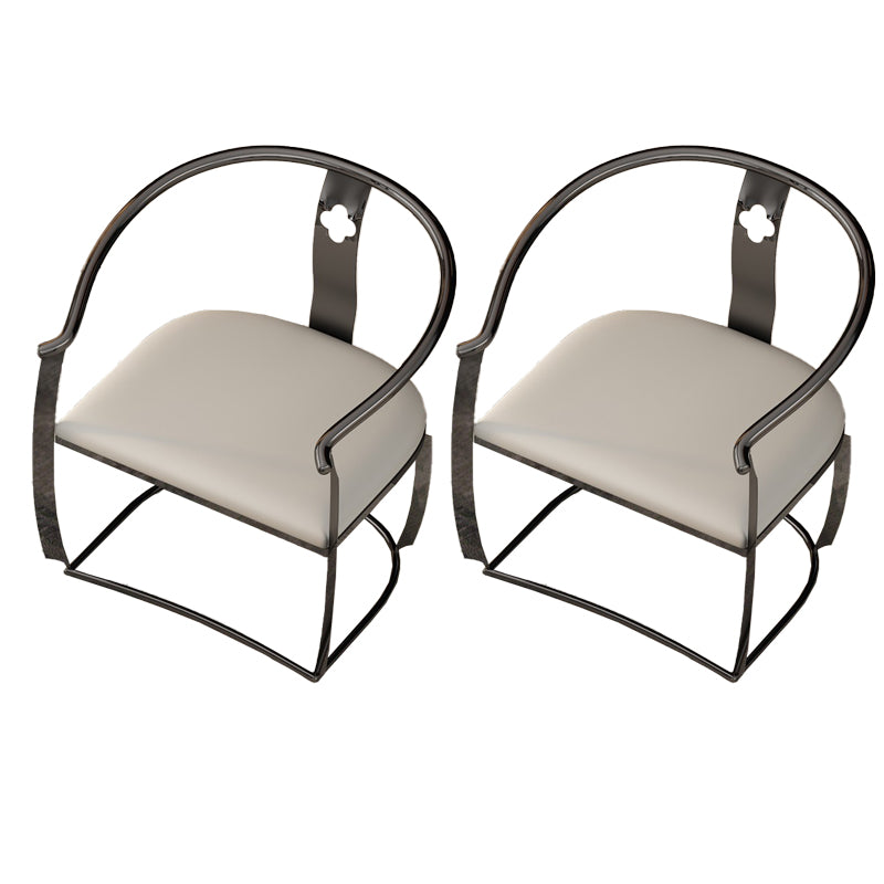 Modern Armrest Backrest Cushion Chair with Metal Base for Living Room