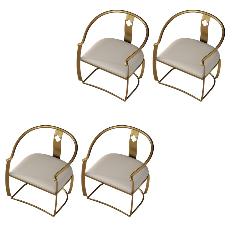 Modern Armrest Backrest Cushion Chair with Metal Base for Living Room