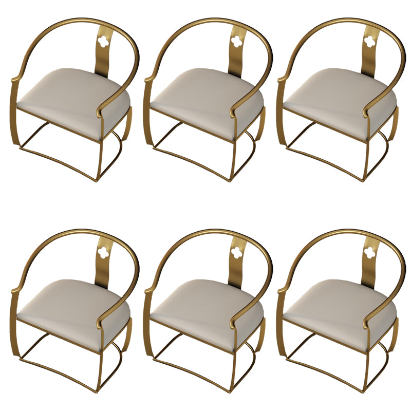 Modern Armrest Backrest Cushion Chair with Metal Base for Living Room