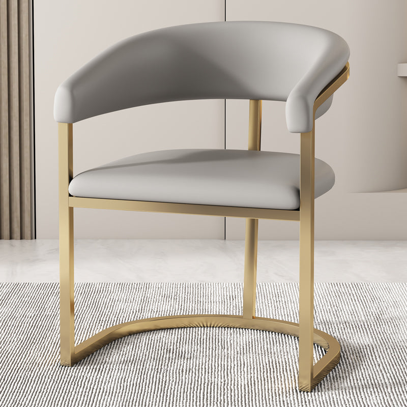 Modern Armrest Backrest Cushion Chair with Metal Base for Living Room