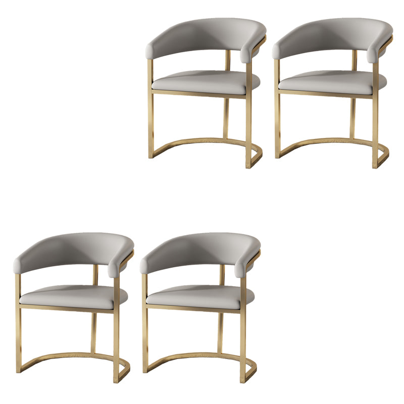 Modern Armrest Backrest Cushion Chair with Metal Base for Living Room