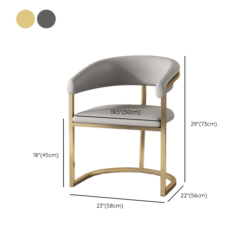 Modern Armrest Backrest Cushion Chair with Metal Base for Living Room