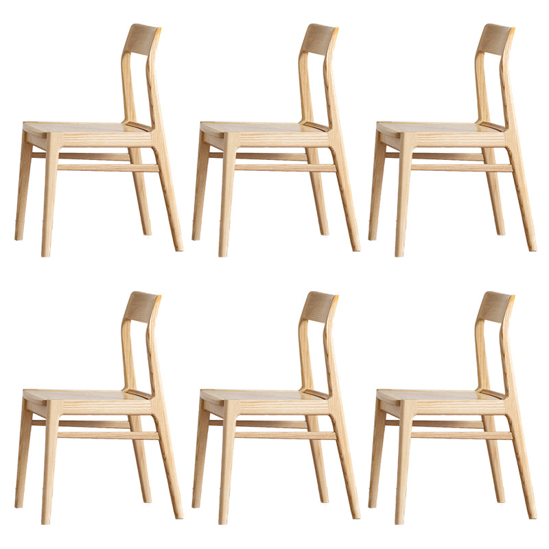 Contemporary Side Chair Wood Open Back Dining Chair for Home