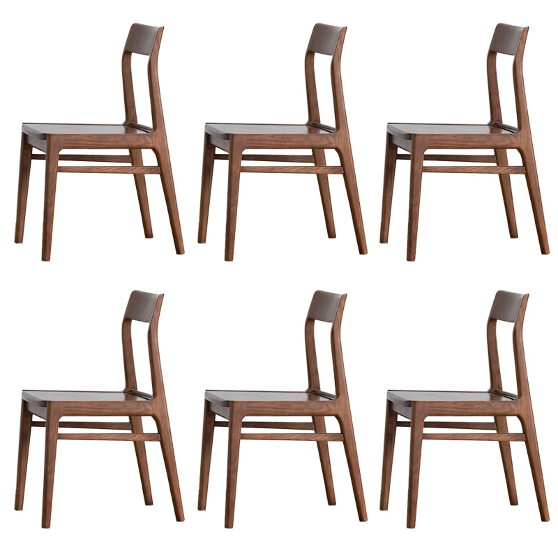 Contemporary Side Chair Wood Open Back Dining Chair for Home