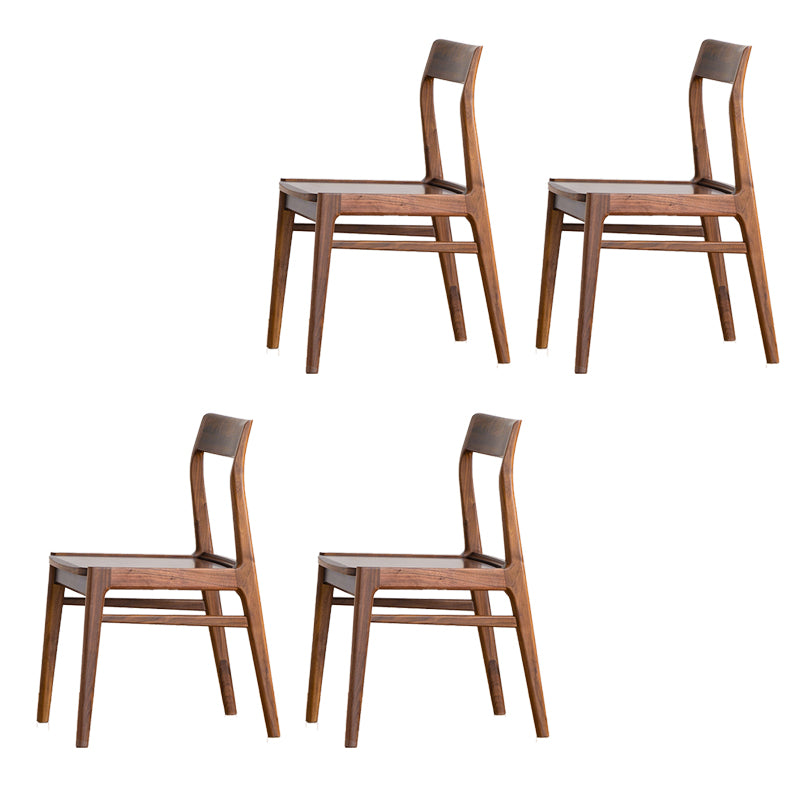 Contemporary Side Chair Wood Open Back Dining Chair for Home