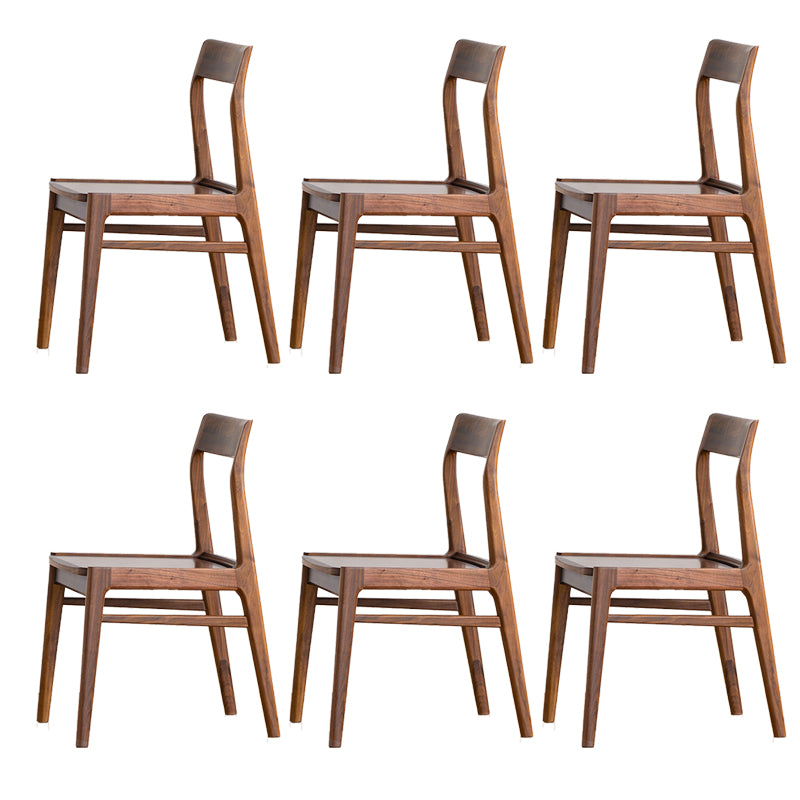 Contemporary Side Chair Wood Open Back Dining Chair for Home