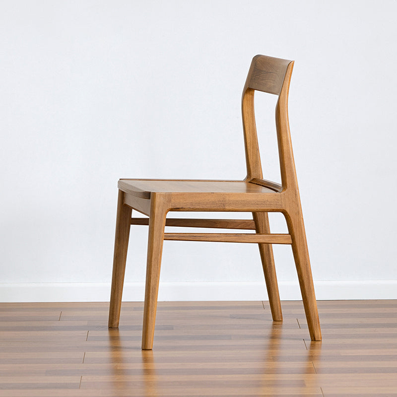 Contemporary Side Chair Wood Open Back Dining Chair for Home