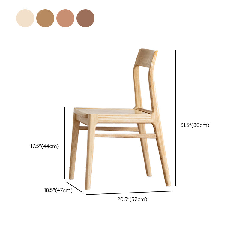 Contemporary Side Chair Wood Open Back Dining Chair for Home