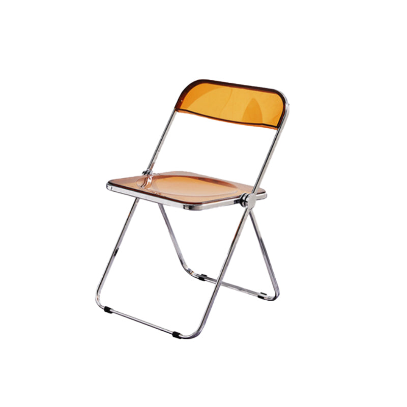 Modern Foldable Backrest Acrylic Chair with Metal Legs for Dining Room