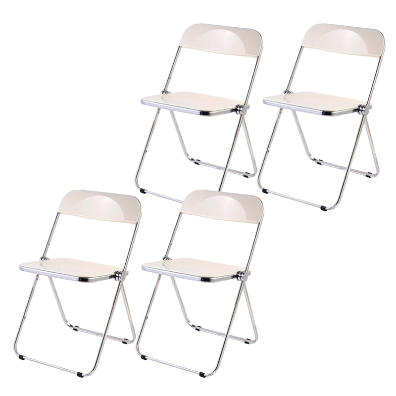 Modern Foldable Backrest Acrylic Chair with Metal Legs for Dining Room