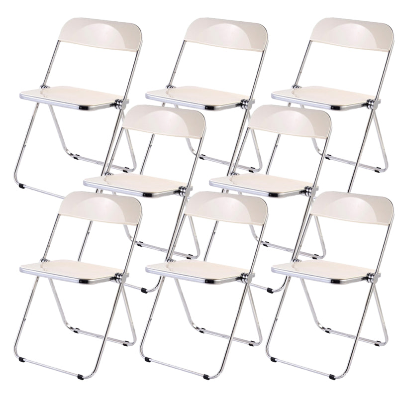 Modern Foldable Backrest Acrylic Chair with Metal Legs for Dining Room