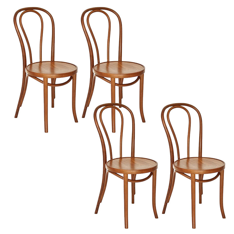 Contemporary Side Chair Open Back Wood Dining Room Chair for Home