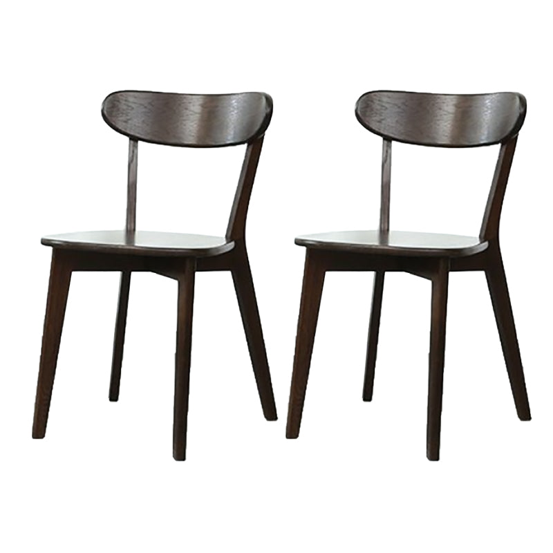 Modern Armless Backrest Wood Chair with Oak Legs for Dining Room